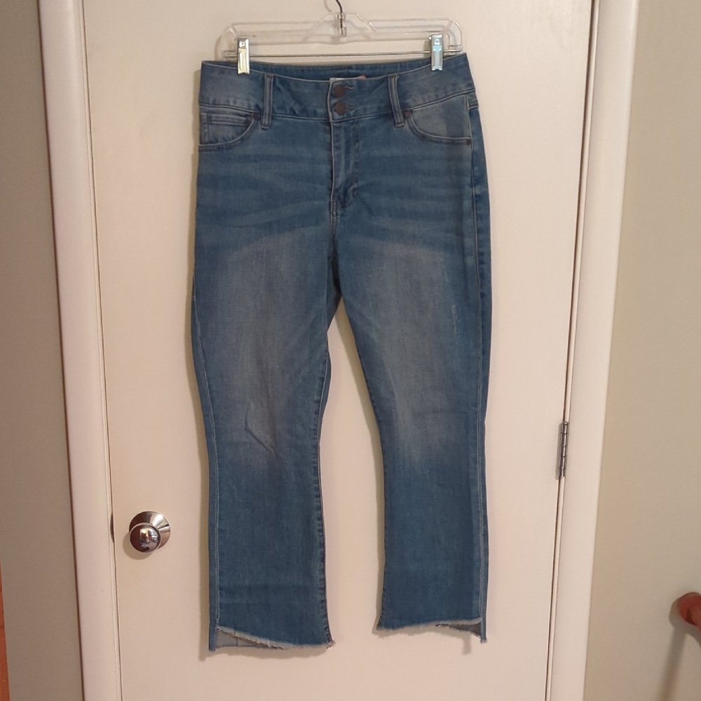 CAbi High Low Crop Jeans Size 8